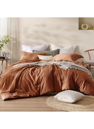 AMBERSPACE Burnt Orange King Comforter Set, Microsuede-Like King Bedding Set as Boho Bedding, Fluffy 3 Piece King Size Bed Set, Modern Farmhouse Comforter Sets - pzsku/Z5229D3CD0B97B673936EZ/45/_/1741641303/0936b26a-75fb-44e7-917e-4c2b921dbbcd