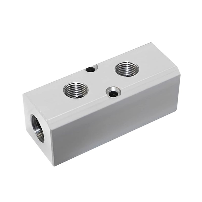 Air Manifold 2 Way 4 Port Air Compressor Manifold Aluminum Air Hose Inline Manifold Block Splitter Pneumatic Manifold Air Distribution Block NPT 12 Inch Supply Port NPT 14 Inch Output Port