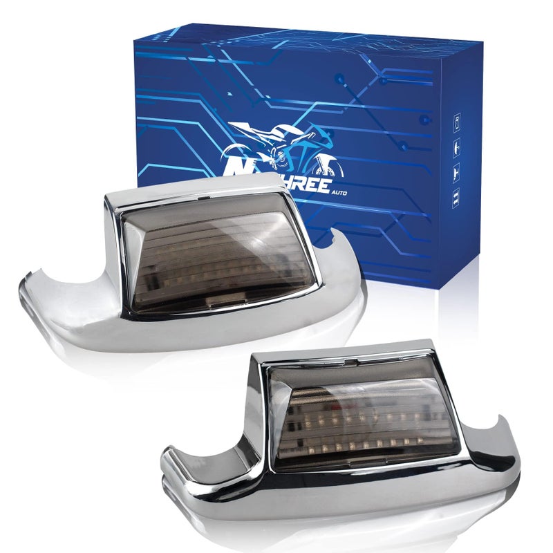 أضواء LED للرفارف الأمامية والخلفية NTHREEAUTO 2PCS مع عدسة مدخنة متوافقة مع هارلي رود كينغ إليكترا جلايد ألترا كلاسيك هيريتاج سوفتيل تورينغ FLHR FLSTC FLHTC FLHTCU