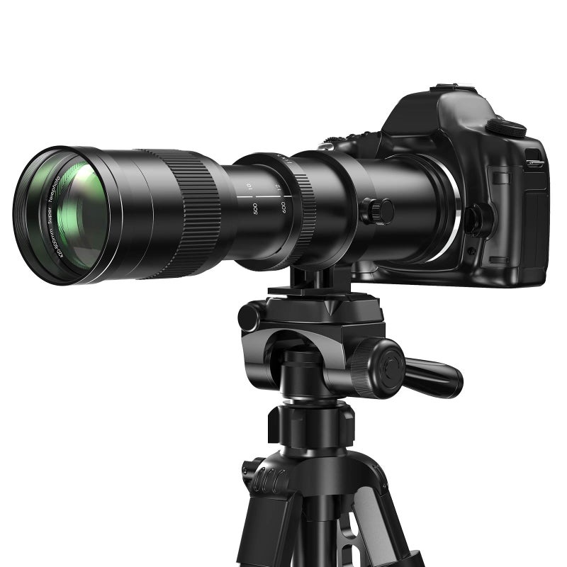 Lightdow EF/EF-S 420-800mm F8.3 Telephoto Zoom Lens(MF) for Canon EOS Rebel T8i/T7i/T7/T6i/T5/T3i/T2i/XSi/SL3/SL2/T100/90D/80D/70D/50D/5D Mark IV/6D II/7D II/1D X III II-Manual Focus DSLR Cameras Lenses(Black) - Image 1