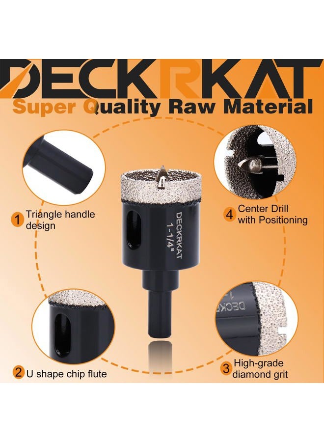 DECKRKAT 1-1/4 Inch Diamond Hole-Saw Bits with Pilot Drill Bit - 2pc 1-1/4" Diamond Tipped Tile Hole Saws with Guiding Bit Accurate Drilling for Porcelain Tile Ceramic Pottery Granite Stone Glass Bottles 32mm - Image 4
