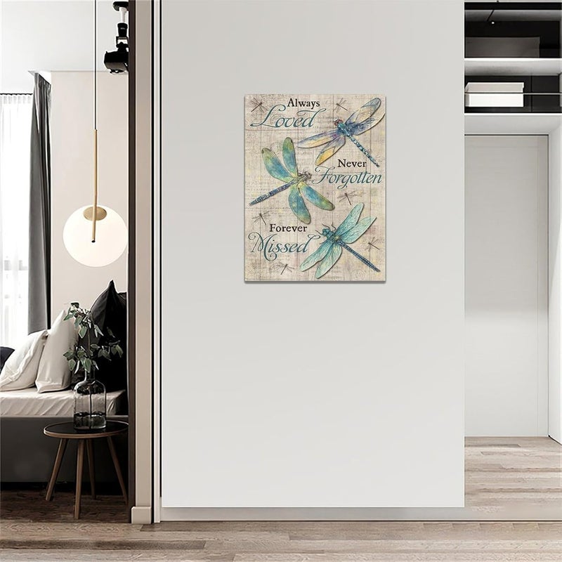 Fuzawet Farmhouse Dragonfly Canvas Wall Art - Image 3