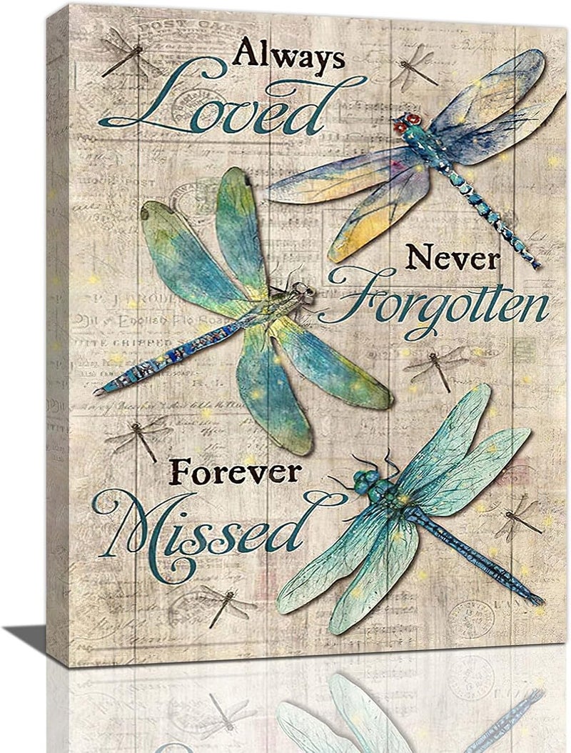 Fuzawet Farmhouse Dragonfly Canvas Wall Art - Image 1