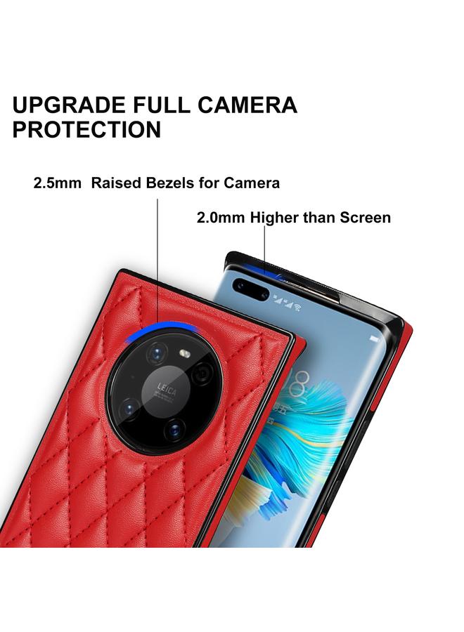 اس-توب جراب لهاتف Huawei Mate 40 Pro أنيق بنمط معيني من جلد الألياف الدقيقة + جراب مقاوم للصدمات من مادة TPU مع حزام كتف سلسلة - Image 5