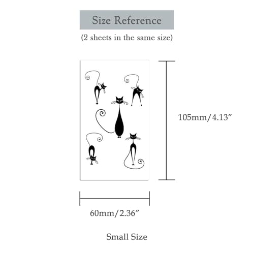 Oottati Small Cute Temporary Tattoo Kitten Cat Neck Hand (Set of 2) - Image 5