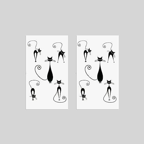 Oottati Small Cute Temporary Tattoo Kitten Cat Neck Hand (Set of 2) - Image 4