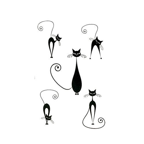 Oottati Small Cute Temporary Tattoo Kitten Cat Neck Hand (Set of 2) - Image 2