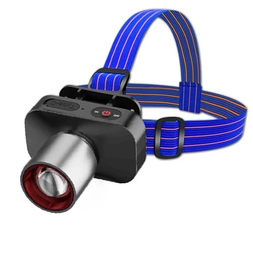 Linist Super Bright LED Zoom Head Lamp – Rechargeable Head Torch with Telescopic Zoom, 3 Modes (Strong/Weak/SOS), Type-C Charging, Waterproof Outdoor Headlight for Camping, Hiking - Image 1