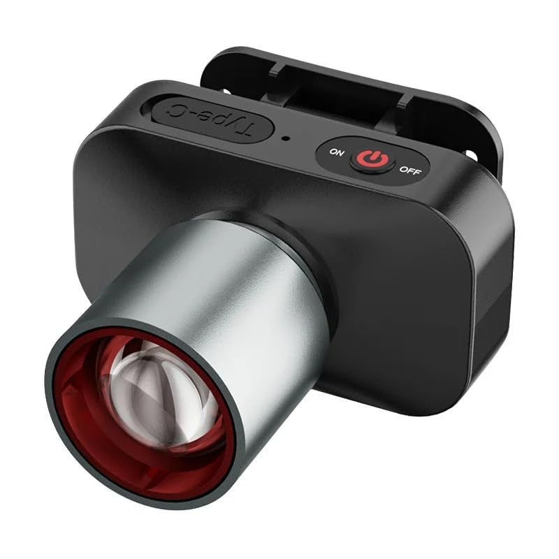 Linist Super Bright LED Zoom Head Lamp – Rechargeable Head Torch with Telescopic Zoom, 3 Modes (Strong/Weak/SOS), Type-C Charging, Waterproof Outdoor Headlight for Camping, Hiking - Image 2