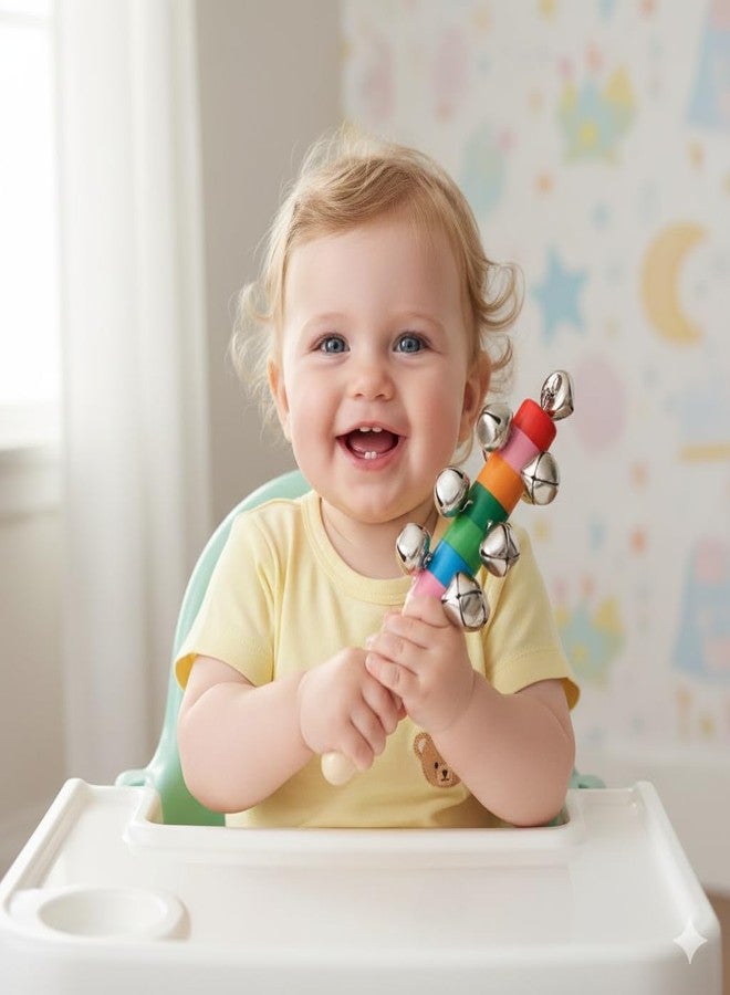 DIETURY Wooden Baby Rattle Set of 3 for Newborn Babies | Natural Handmade Wooden Teether & Musical Sound Toys | Non-Toxic Safe Sensory Development Toys for Infants & Toddlers (0-24 Months) - Image 2