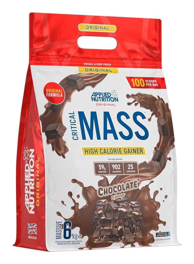 Applied Nutrition Critical Mass 6kg Chocolate Flavor 25 Serving - Image 1