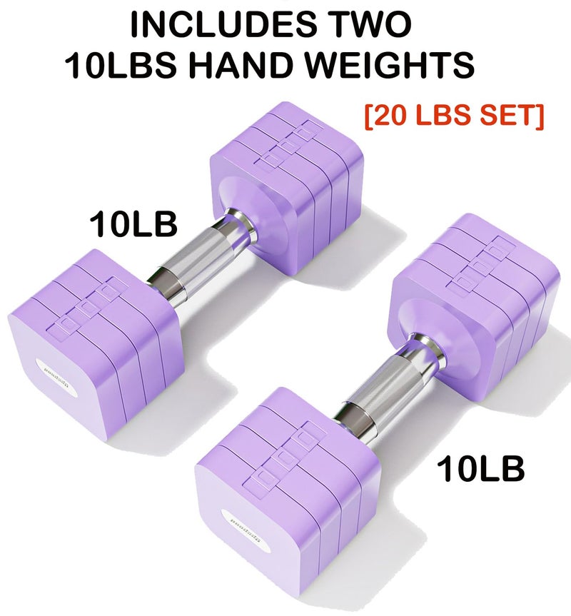 Upspeed 20 LBS Dumbbells Adjustable Hand Weights for Women Men, 4 in 1 Free Weight Dumbbell Set Adjust Hand Weight Set Exercise Fitness Dumbbells for Home Gym Workout Equipments, Purple - Image 2