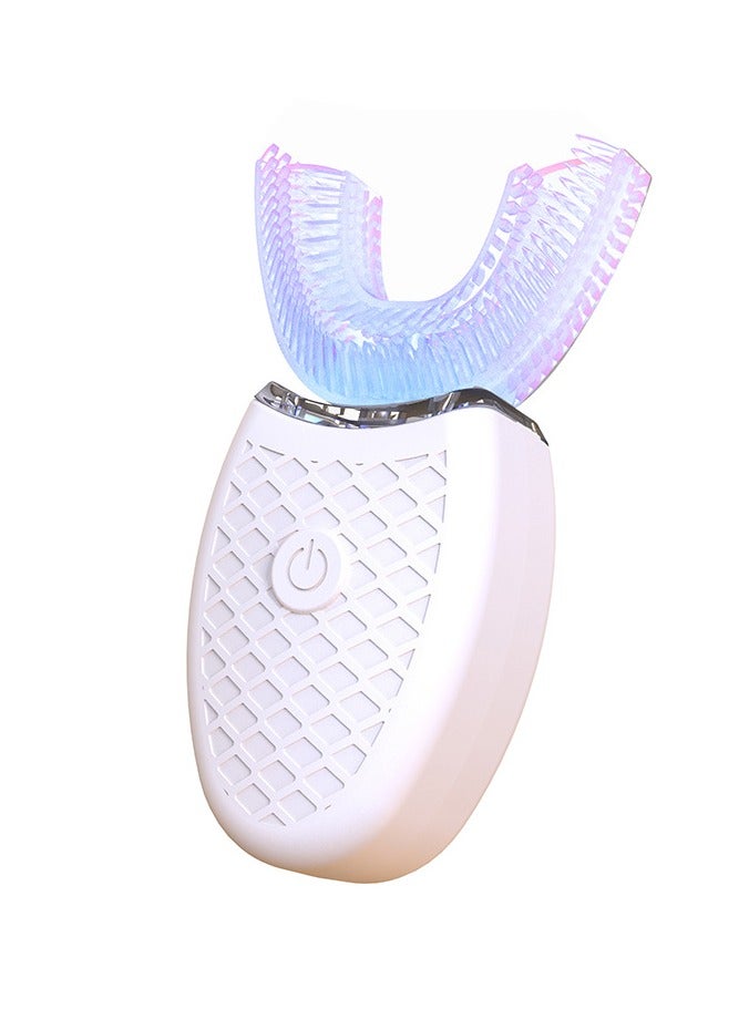 عام فرشاة أسنان كهربائية آليّة للبالغين، ذات شكل حرف U. تعمل بالهبوطات الصوتية المفرطة الصوتيّة لتقليل إكتئاب الأسنان وتجفيفها. هي مقاومة للماء وتصنّع من السيليكون، وهي مناسبة حتى لمن يرتدي قيود الأسنان. - Image 1