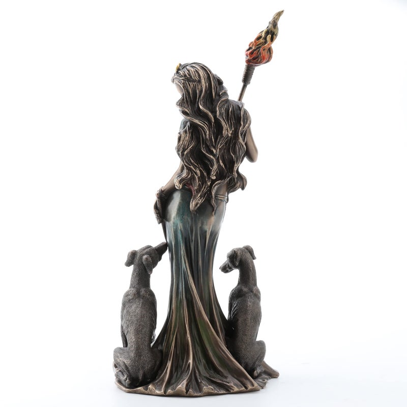 Veronese Design 13 3/8 Inch Hecate Greek Goddess of Magic with her Hounds Cold Cast Resin Sculpture Bronze Finish - Image 5