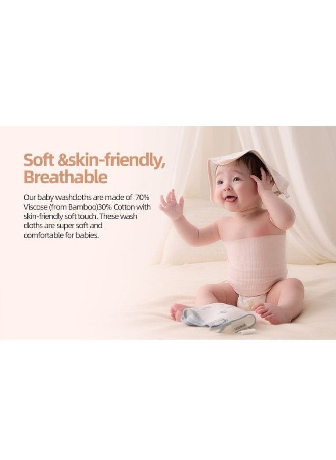 SEEDNUR - Baby Muslin Washcloths, Soft, Breathable, Lightweight and Moisture Absorption 4 Layer Size 10x10 Multi Functional Washcloths, Drooling Towel, Feeding Bibs and Burp Cloths 3pcs/Box - Image 1