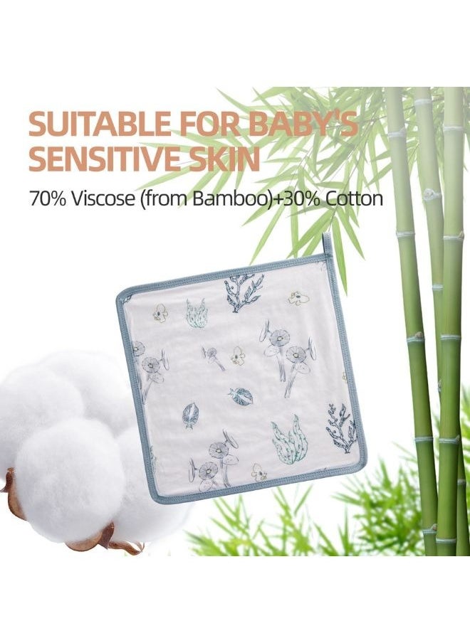 SEEDNUR - Baby Muslin Washcloths, Soft, Breathable, Lightweight and Moisture Absorption 4 Layer Size 10x10 Multi Functional Washcloths, Drooling Towel, Feeding Bibs and Burp Cloths 3pcs/Box - Image 1