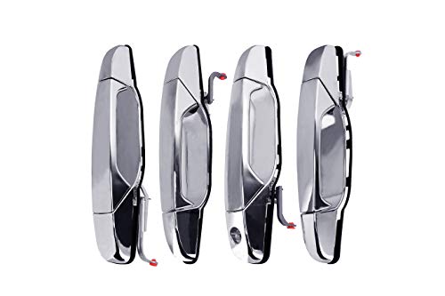 Exterior Chrome Door Handle Set of 4 Compatible with Chevy Cadillac GMC Vehicles 20072014 Silverado Tahoe Escalade Sierra Yukon Avalanche Replaces 15915659 22738721 22738722