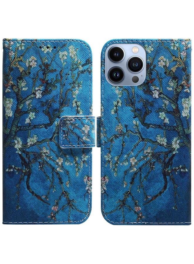 اس-توب جراب هاتف iPhone 15 Pro Max من الجلد القابل للطي برسومات ملونة - Image 1