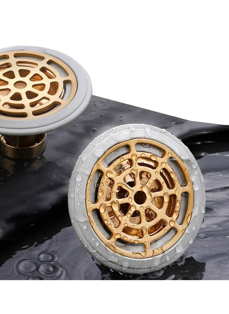 Oasisgalore 2-Pack Odor-Proof Floor Drain with Removable Strainer, Hair Catcher for Drains ≥1.3", Prevents Clogs.  - Image 1