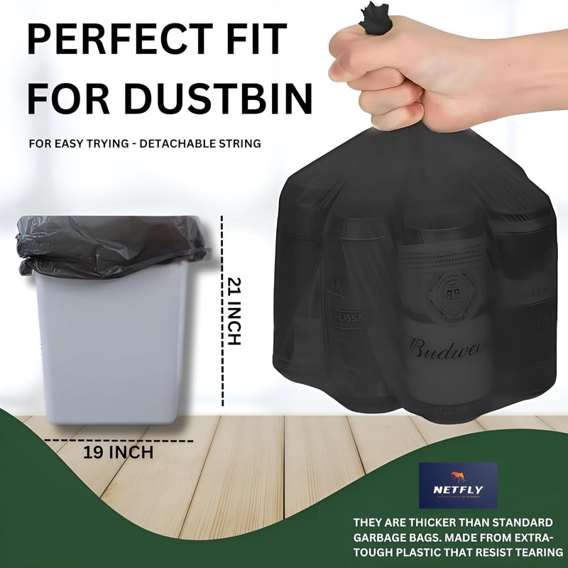 NETFLY MOSQUITO NET Netfly Garbage Bag Dustbin Bags Trash bags Black Color 30 BAGS PER ROLL PACK OF 3 ROLLS 17 X 19 INCHES TOTAL 30 X 3 90 BAGS  - Image 4