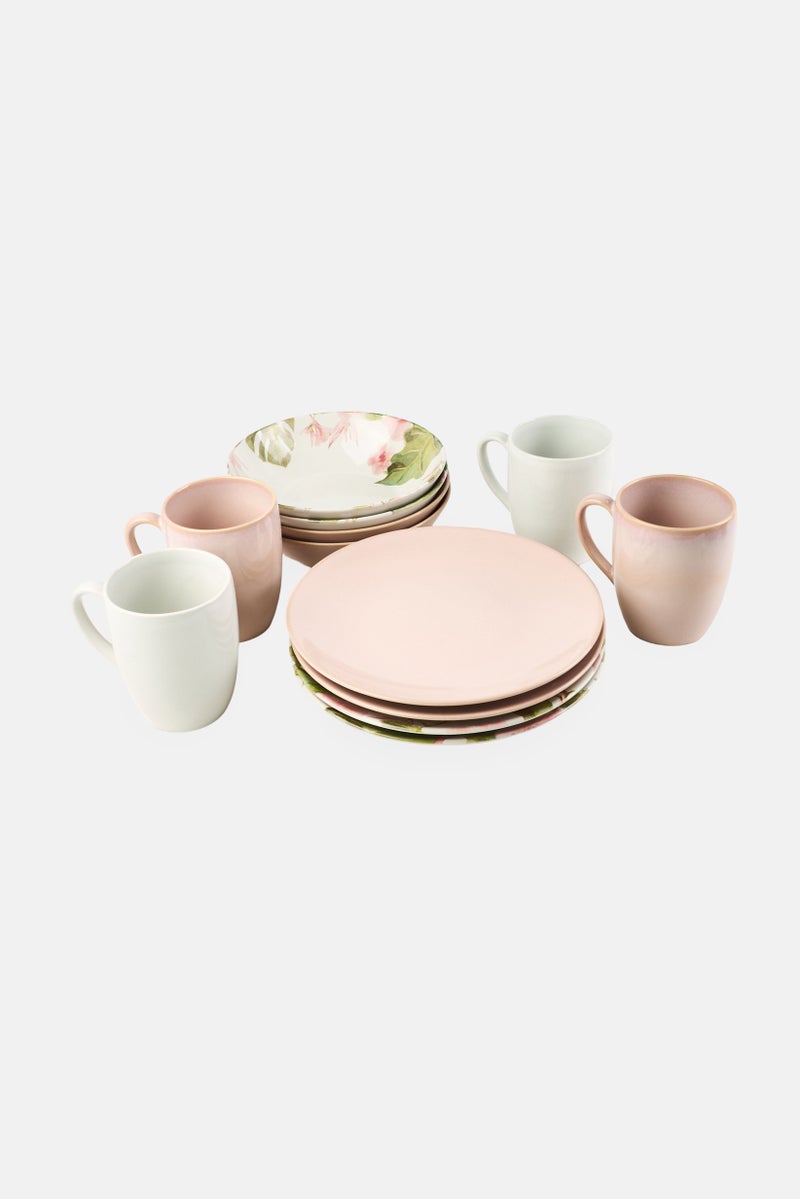 Maser 12 Pieces Exotic Tearose Breakfast Set, Multicolor - Image 1