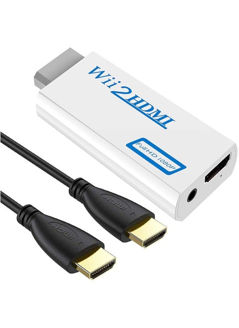 wii to hdmi Adapter,Wii to hdmi Converter,Wii HDMI Adapter with 3.5mm Audio Jack&1080p 720p HDMI Output Compatible with All Wii Display Modes(HDMI Cable Included)