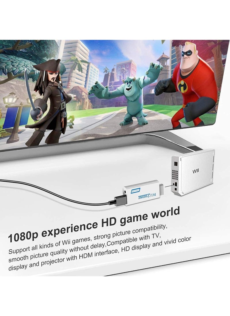 VKL - wii to hdmi Adapter,Wii to hdmi Converter,Wii HDMI Adapter with 3.5mm Audio Jack&1080p 720p HDMI Output Compatible with All Wii Display Modes(HDMI Cable Included) - Image 1
