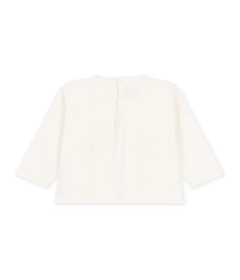 بيتي باتو Babies' Long-Sleeved Plain Cotton T-Shirt With A Little Motif