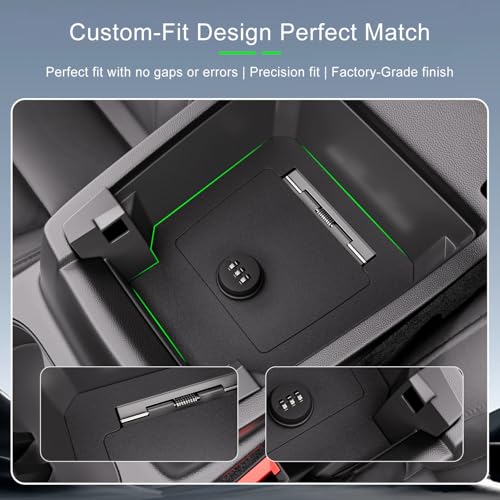xipoqix Center Console Safe Vault Compatible with 20232026 Chevy Colorado GMC Canyon Armrest Safe Lock Box Replacement for 20232026 Chevy Colorado Accessories - Image 3