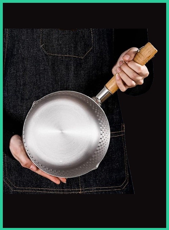 أدوات منزلية أنا قدر كسرولة ستانلس ستيل ‎20 سم بمقبض خشبي – وعاء رامن وحليب متعدد الاستخدام | متوافق مع الحث والغاز | أواني طهي الإمارات - Image 3