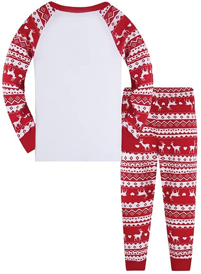 CM-Kid Toddler Boys Christmas Pajamas Set Long Sleeve Sleepwear 100% Cotton Reindeer Pajama Kids Pjs for Boy Clothes Sets Size 7T - Image 2