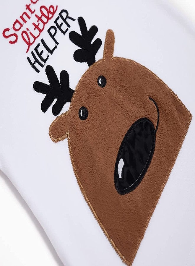 CM-Kid Toddler Boys Christmas Pajamas Set Long Sleeve Sleepwear 100% Cotton Reindeer Pajama Kids Pjs for Boy Clothes Sets Size 7T - Image 3
