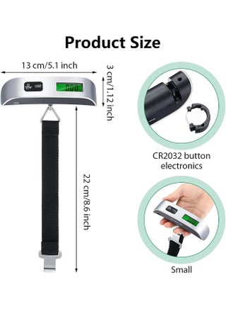Digital Hanging Luggage Scale Portable Handheld Baggage Scale With Small Mini Key Lock For Travel Suitcase Scale For Traveling With Lcd Display 50Kg/110Lb - view 4
