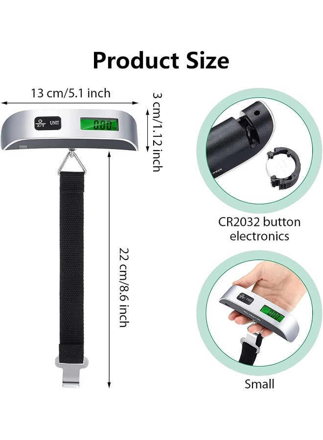 MOMENT ميزان أمتعة رقمي معلق محمول باليد مع قفل مفتاح صغير للسفر لحقائب السفر مع شاشة LCD 50Kg/110Lb - Image 4