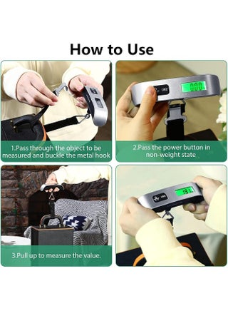Digital Hanging Luggage Scale Portable Handheld Baggage Scale With Small Mini Key Lock For Travel Suitcase Scale For Traveling With Lcd Display 50Kg/110Lb - view 3