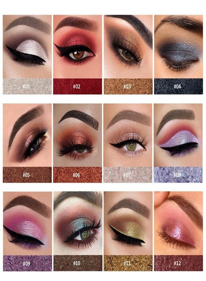 VBA Waterproof Metal 24Hr Cream Gel Eye Shadow - Glitter Sequins Shimmer Pigment Loose Mud (Dark Brown) - Image 5