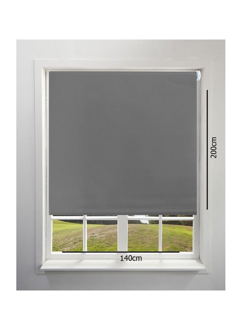 Home Gallery blackout roller blinds 140*200 cm gray - Image 1