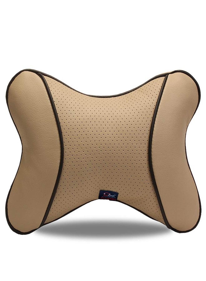 AutoFurnish Premium Car Pillow Neck Rest (Beige)- Set of 2 - Image 3