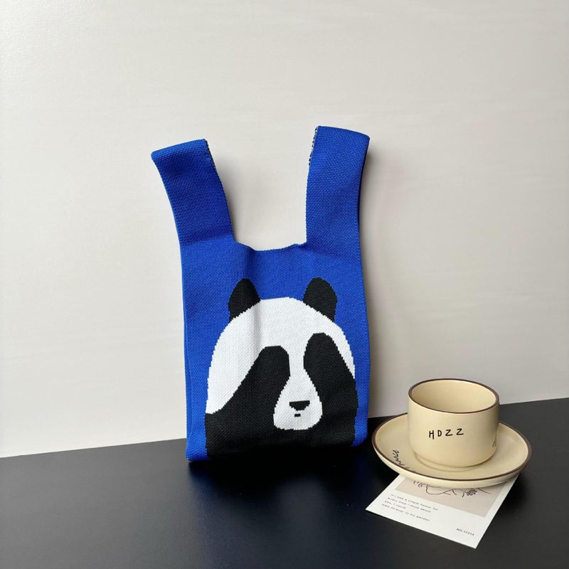 Advanced Sense Knitted Bag New Cartoon Wrist Bag Vacation Bag Handbag Niche All-Match Hand Bag Gift Bag - Image 5