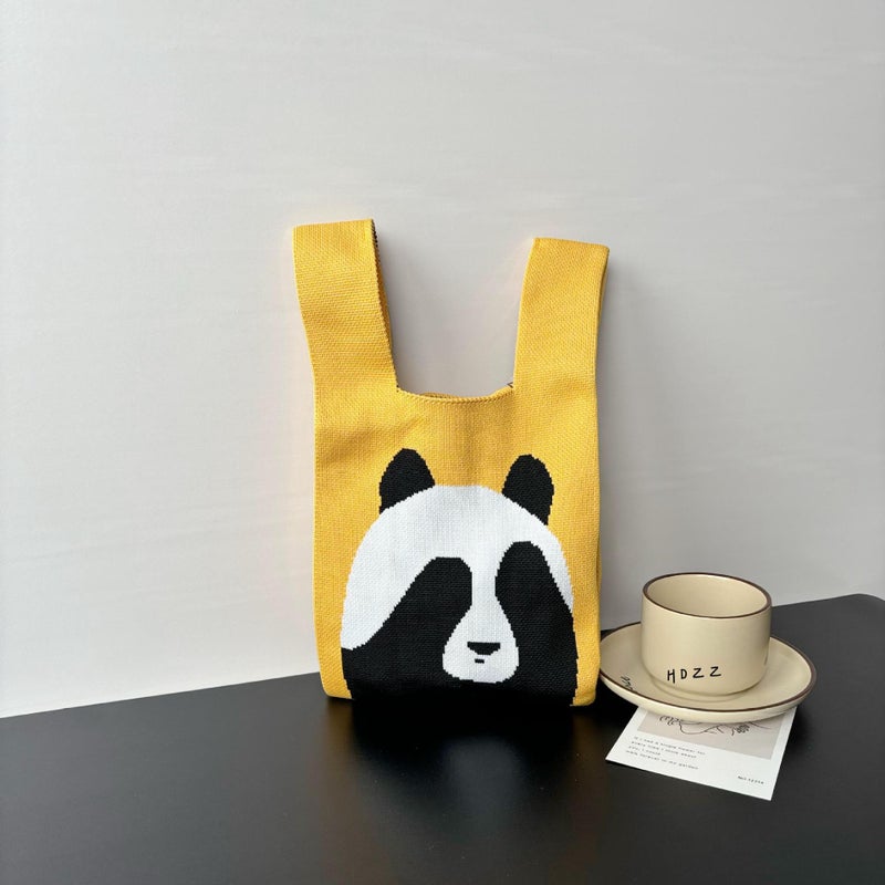 Advanced Sense Knitted Bag New Cartoon Wrist Bag Vacation Bag Handbag Niche All-Match Hand Bag Gift Bag - Image 4