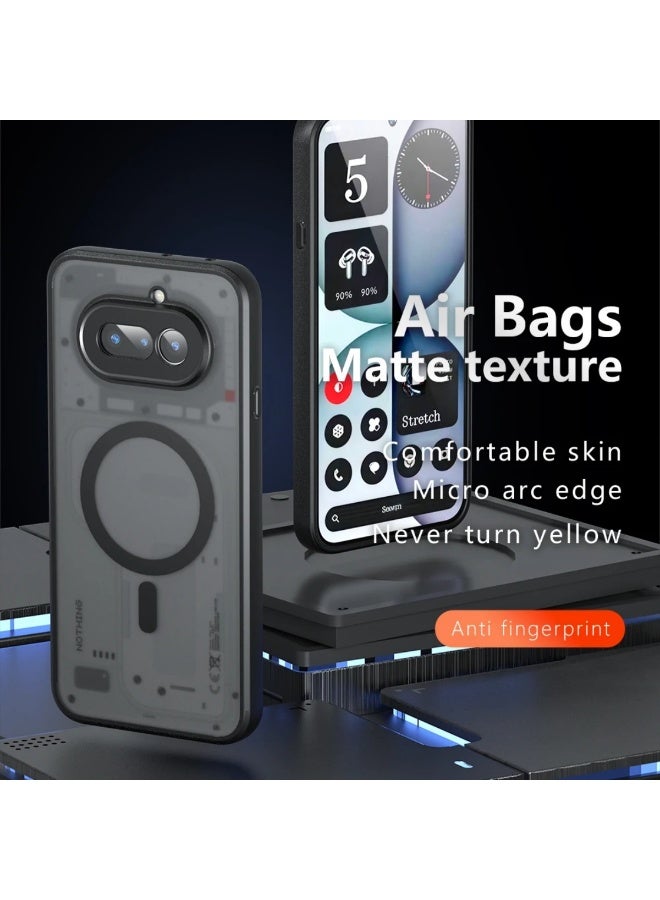 Wechdo Nothing Phone 4a Magnetic Case - Shockproof Translucent Matte Cover with Camera Protection - Image 3