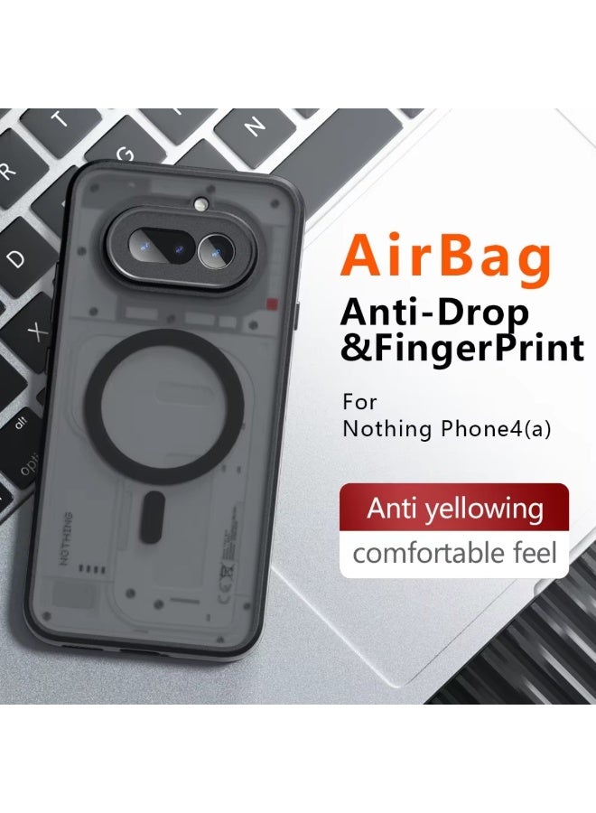 Wechdo Nothing Phone 4a Magnetic Case - Shockproof Translucent Matte Cover with Camera Protection - Image 5