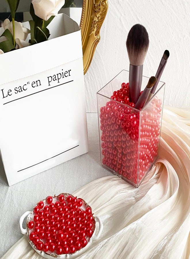 Cusmation 1300Pcs Red Vase Filler No Hole Pearl Beads, 8mm Art Faux Pearls for Crafting, Vase Filler for Centerpieces Wedding Party Decoration, Home Table Decor, DIY Crafts - Image 5