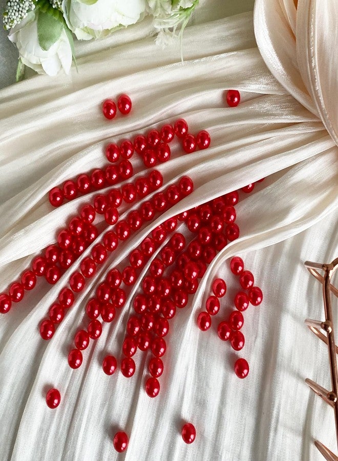 Cusmation 1300Pcs Red Vase Filler No Hole Pearl Beads, 8mm Art Faux Pearls for Crafting, Vase Filler for Centerpieces Wedding Party Decoration, Home Table Decor, DIY Crafts - Image 3