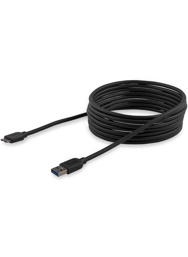 Startech.com 3m 10ft Slim USB 3.0 A to Micro B Cable M/M - Mobile Charge Sync USB 3.0 Micro B Cable for Smartphones and Tablets (USB3AUB3MS) - Image 4
