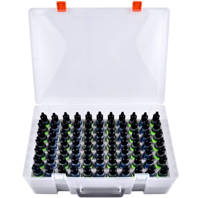 FULLCASE Alcohol Ink Storage Case and Paint Carrying Organizer, Miniature Holder Fits 77pcs Bottles of Alcohols Inks, Paints Set and Dynamic Tattoo Ink with Foam Insert. Multiple-use Travel Container(Box Only) - Image 1