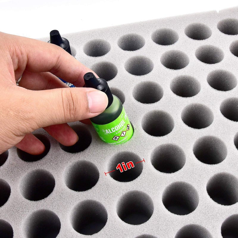 FULLCASE Alcohol Ink Storage Case and Paint Carrying Organizer, Miniature Holder Fits 77pcs Bottles of Alcohols Inks, Paints Set and Dynamic Tattoo Ink with Foam Insert. Multiple-use Travel Container(Box Only) - Image 3