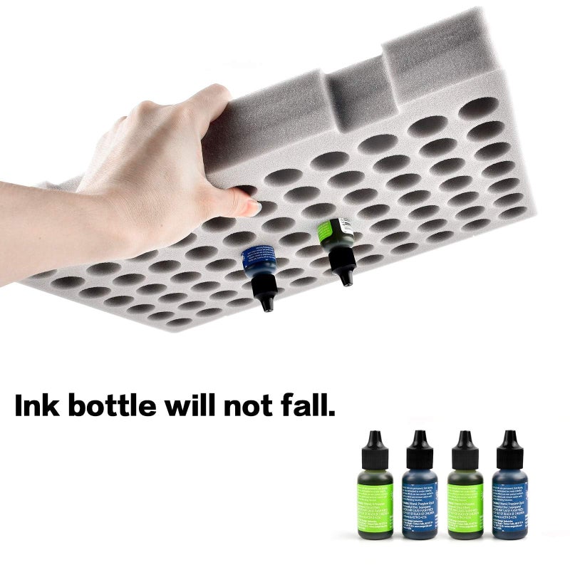 FULLCASE Alcohol Ink Storage Case and Paint Carrying Organizer, Miniature Holder Fits 77pcs Bottles of Alcohols Inks, Paints Set and Dynamic Tattoo Ink with Foam Insert. Multiple-use Travel Container(Box Only) - Image 5