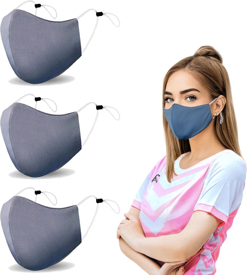 Arcarius Breathable Sports Face Mask – Moisture Wicking Gym & Travel Fit (3-Pack) - Image 1