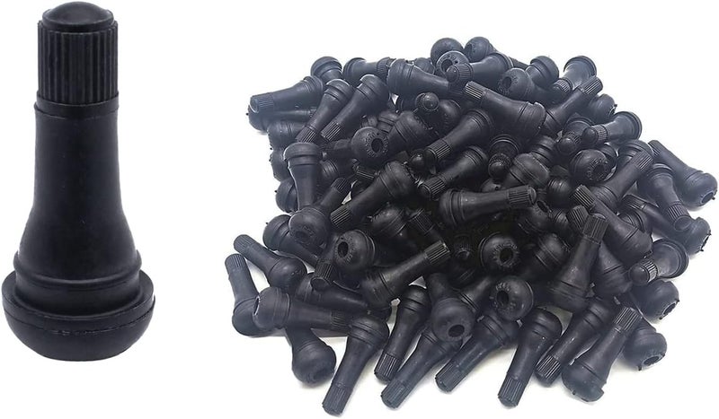 100Pcs TR412 SnapIn Rubber Tire Valve Stem for Tubeless 115mm Rim Holes